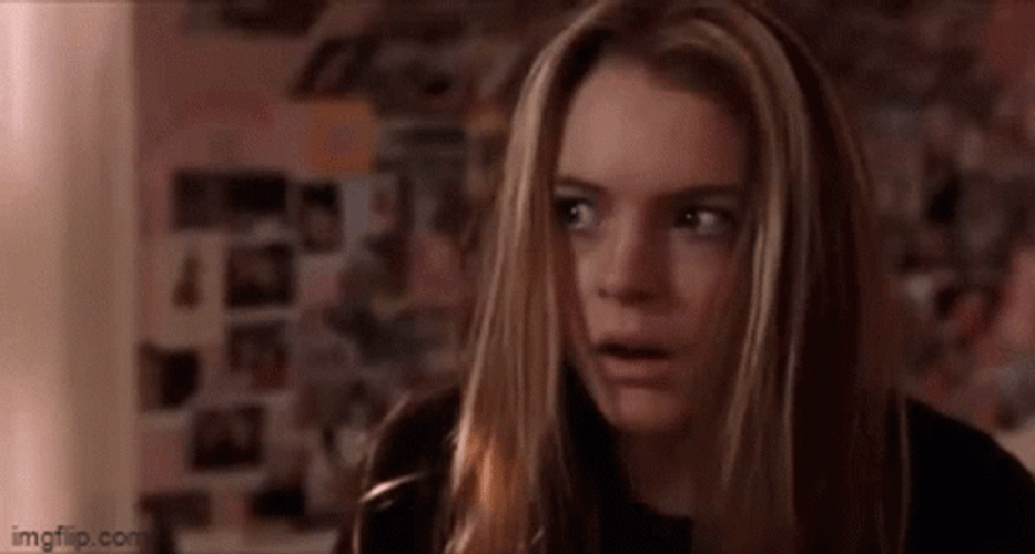 Frightened Lindsay Lohan Freaky Friday Movie GIF