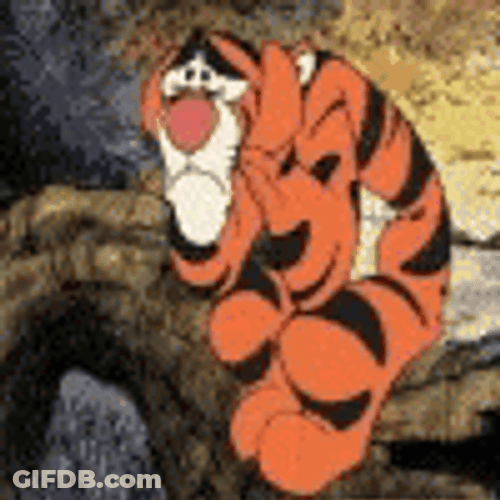 Frightened Tigger Covering Ears GIF