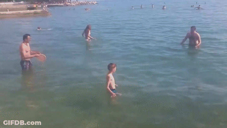 Frisbee Fun At Sea GIF