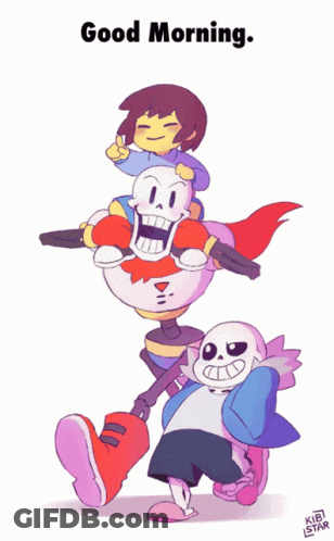 Frisk Papyrus And Sans Good Morning GIF