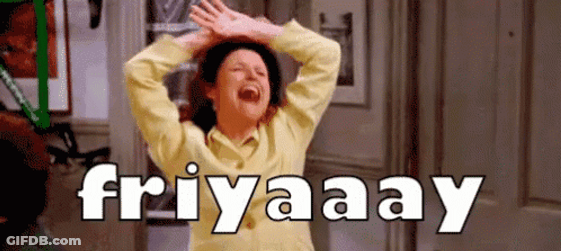 Friyay Excited Happy Elaine Seinfeld GIF