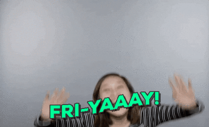 Friyay Excited Happy Jump Girl Meme GIF