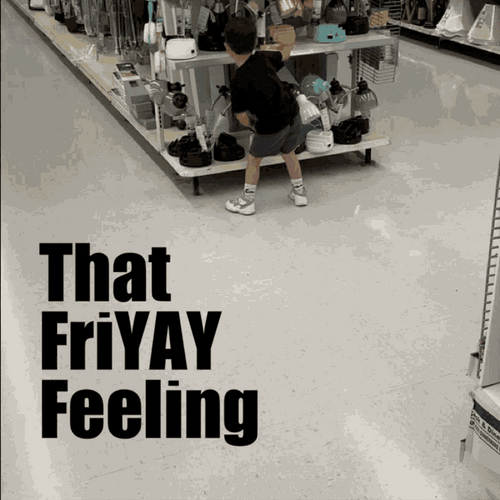 Friyay Feeling Happy Dance Boy Store Meme GIF