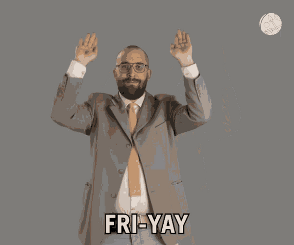 Friyay Happy Dance Cheer Hands Up Meme GIF