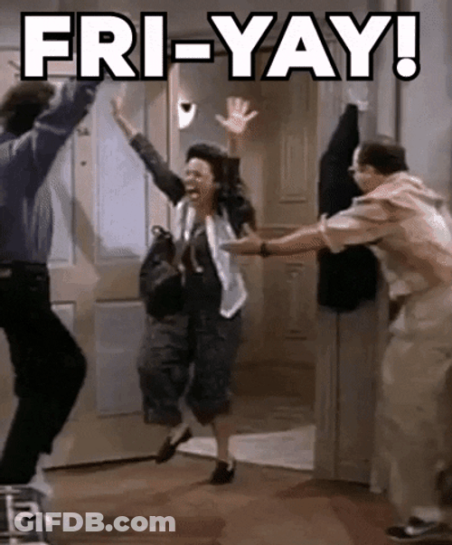 Friyay Happy Screaming Friends Seinfeld Meme GIF