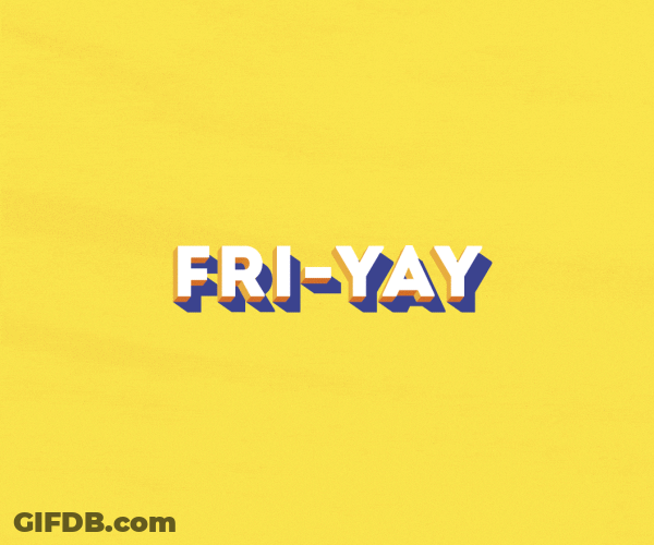 Friyay Zoom Bounce Animated Text Yellow GIF