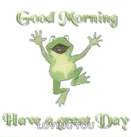 Frog Animated Good Morning Monday Greeting GIF