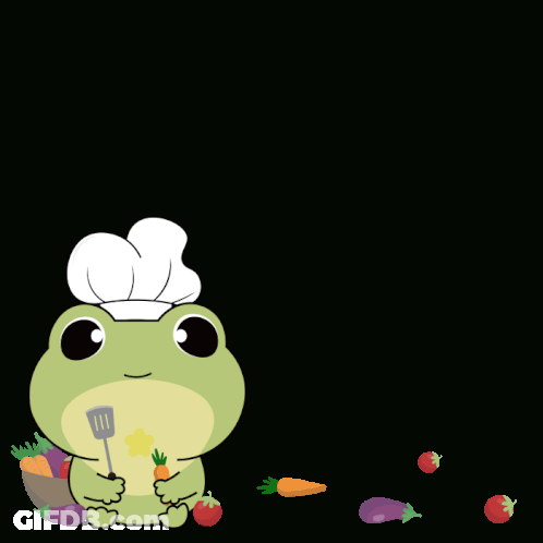 Frog Chef With Spatula And Carrot International Chefs Day GIF