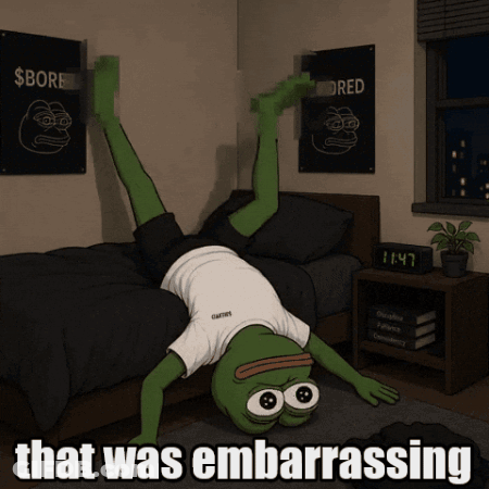 Frog Doing Handstand Saying That Was Embarrassing GIF