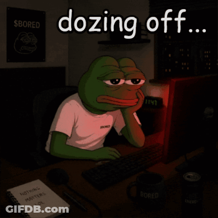 Frog Dozing Off At Desk GIF
