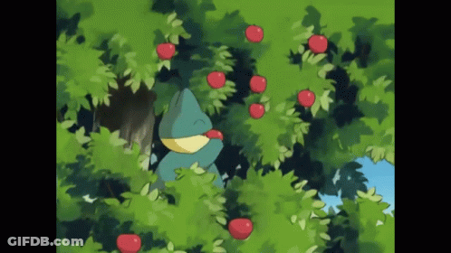 Frog Eating Apples From Tree GIF