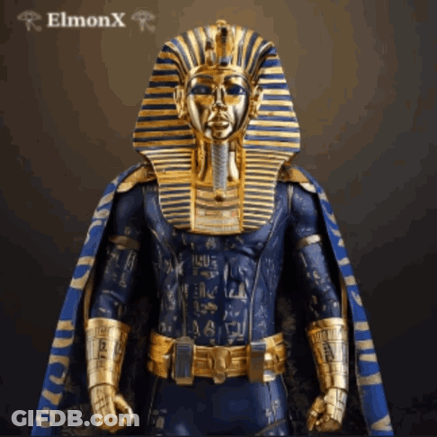 Frog Holding Gun At Pyramids In Desert GIF