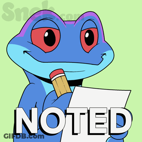 Frog Holding Pencil And Paper Noted GIF