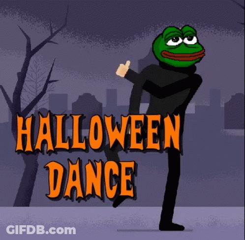 Frog In Black Suit Halloween Dance GIF