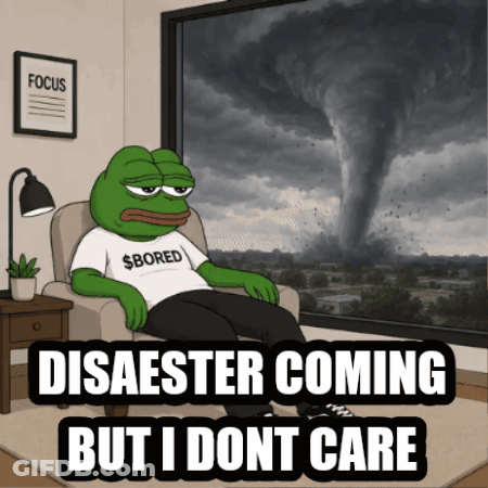 Frog In Bored Shirt In Window With Tornado GIF