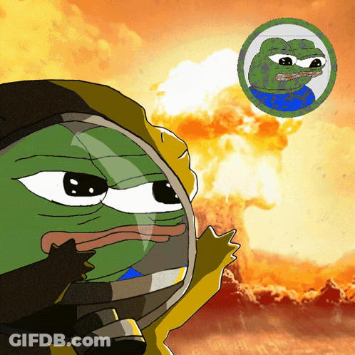 Frog In Gas Mask With Background Frog GIF