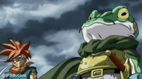 Frog In Green Cape Next To Boy With Red Hair GIF