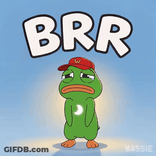 Frog In Red Hat With Letter W Says Brr GIF