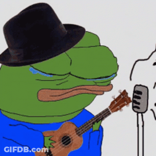 Frog In Top Hat Playing Guitar GIF