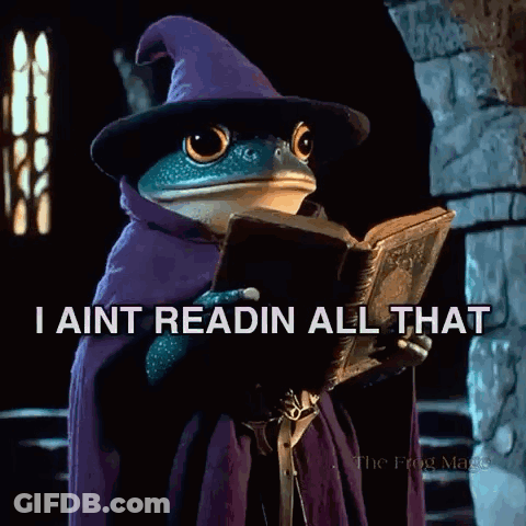 Frog In Wizard Costume Reading Book GIF