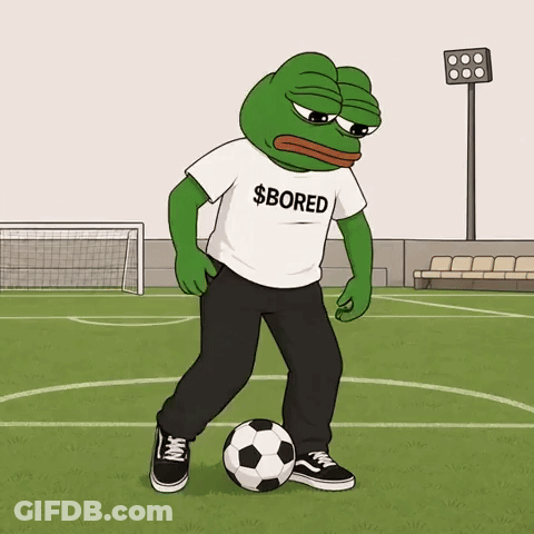 Frog Kicking Soccer Ball In $ Bored Shirt GIF