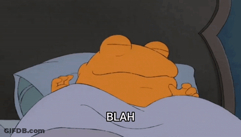 Frog Laying In Bed Saying Blah GIF