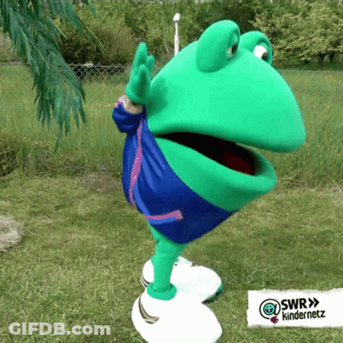 Frog Mascot Happy Dancing GIF