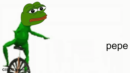 Frog On Unicycle Here Come Dat Pepe GIF