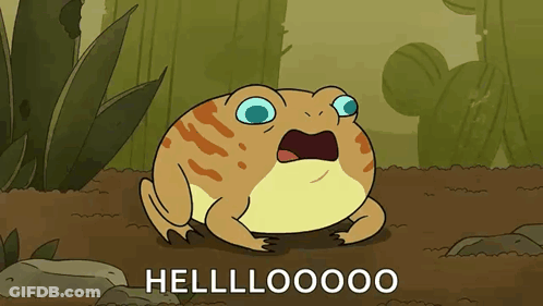 Frog Saying Hello With Mouth Open GIF