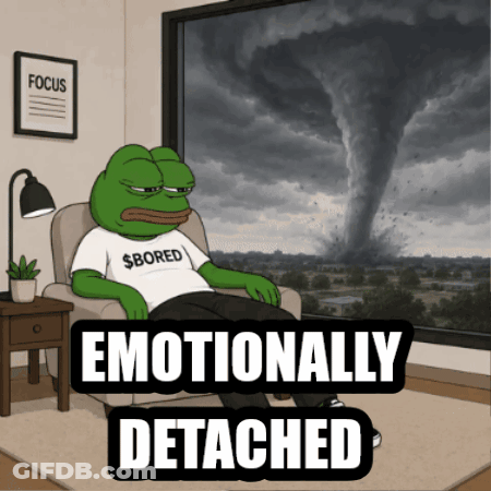 Frog Sitting In Chair Saying Emotionally Detached GIF