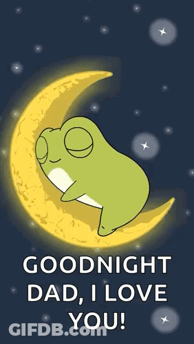 Frog Sleeping On Crescent Moon GIF