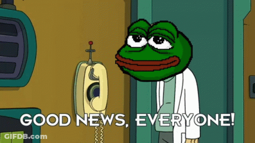 Frog Talking On Phone Saying Good News Everyone GIF