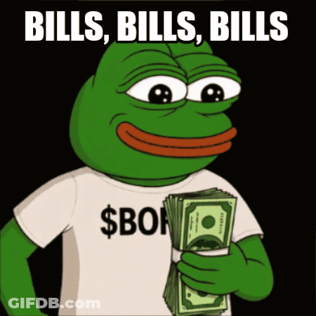Frog Wearing $ Bon Shirt Holding Money GIF