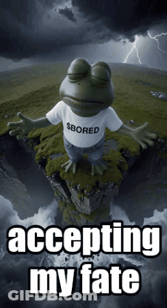 Frog Wearing Bored Shirt GIF