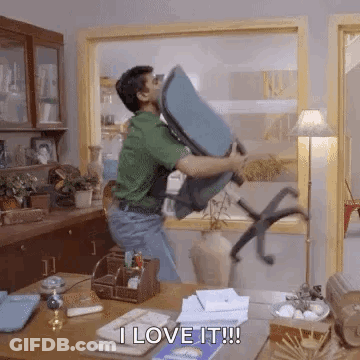 Frog Wearing Bored Shirt Lying On Office Chair GIF