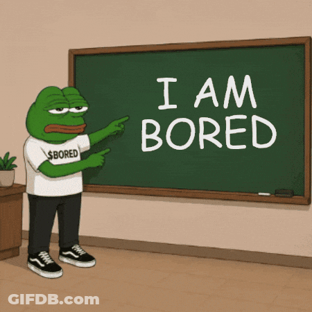 Frog Wearing $ Bored Shirt Pointing At I Am Bored Board GIF