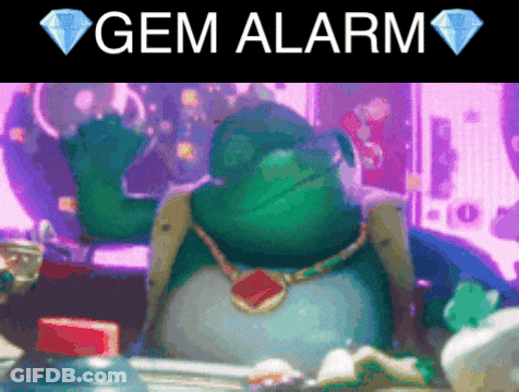 Frog Wearing Diamond Necklace Says Gem Alarm GIF