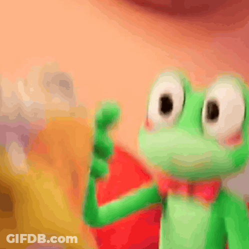Frog Wearing Red Bow Tie Waving GIF