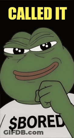Frog Wearing Shirt Saying Called It $Bored GIF