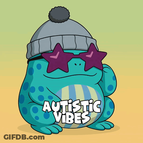 Frog Wearing Sunglasses And Hat Autistic Vibes GIF