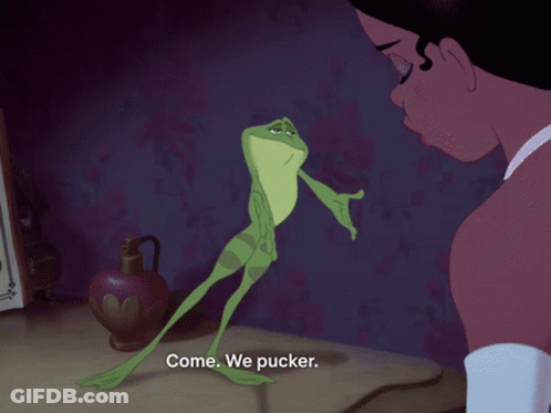 Frog With Big Belly Saying Come We Pucker GIF