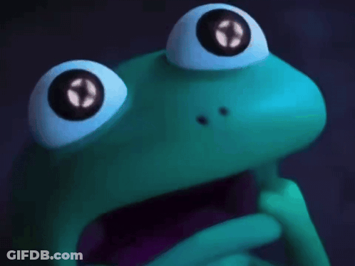 Frog With Big Eyes And Purple Mouth GIF