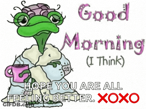 Frog With Coffee Saying Good Morning GIF
