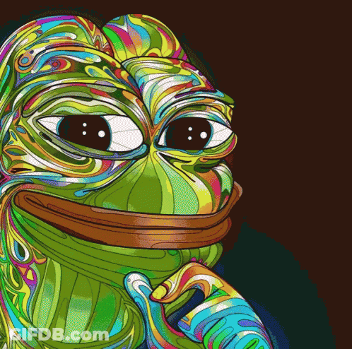 Frog With Colorful Pattern On Face GIF
