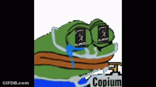 Frog With Copium GIF