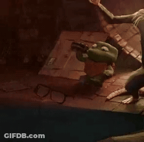 Frog With Glasses Sitting Beside Another On Brick Floor GIF