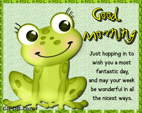 Frog With Good Morning Message GIF