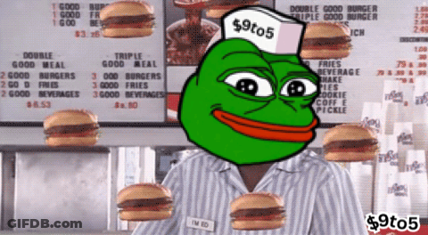Frog With Hat Saying $9 To 5 GIF