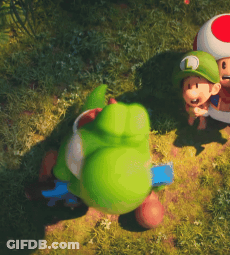 Frog With L On Hat Next To Toad GIF