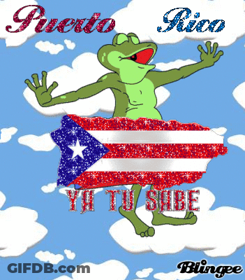 Frog With Puerto Rico Flag GIF